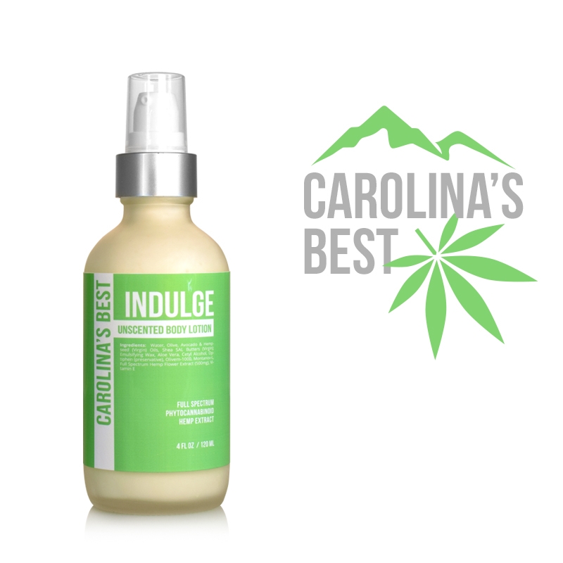 Indulge: CBD Infused Unscented Body Lotion unscented body lotion, hemp body lotion, cbd body lotion, all natural body lotion, body lotion with essential oils, hypoallergenic body lotion, carolina's best lotion for dry skin